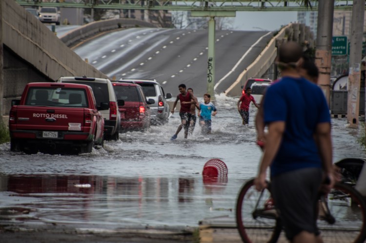 Running through the flood